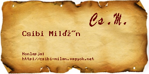 Csibi Milán névjegykártya