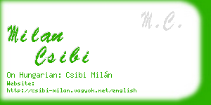 milan csibi business card